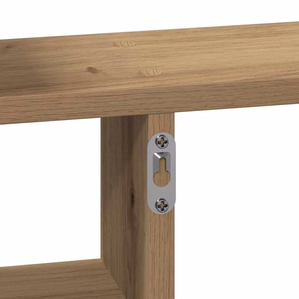 Berkfield Home Artisan Oak Wall Shelves, 2 Piece Set in Brown, W/D/H: 38 x 12 x 38 cm – 3