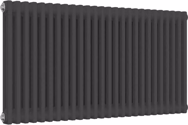 Bathroom Kingdom Colona Anthracite Double Column Horizontal Radiator, Grey, W: 60.0 cm, H: 119.0 cm