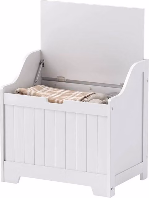 Kelvenix White Matt Storage Chest Trunk with Soft Close Safety Hinge