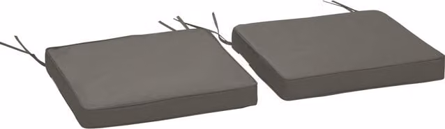 Outsunny Set of 2 Water Repellent Replacement Garden Seat Cushion Pads with Ties, Grey, W/D/H: 45 x 45 x 45 cm