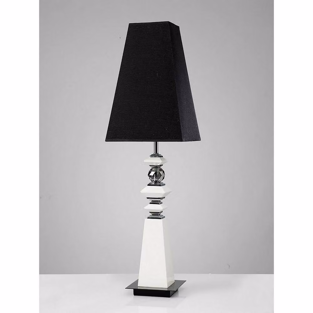 Netlighting Galata Table Lamp with Black Shade and White Crystal Details, E27 – 2