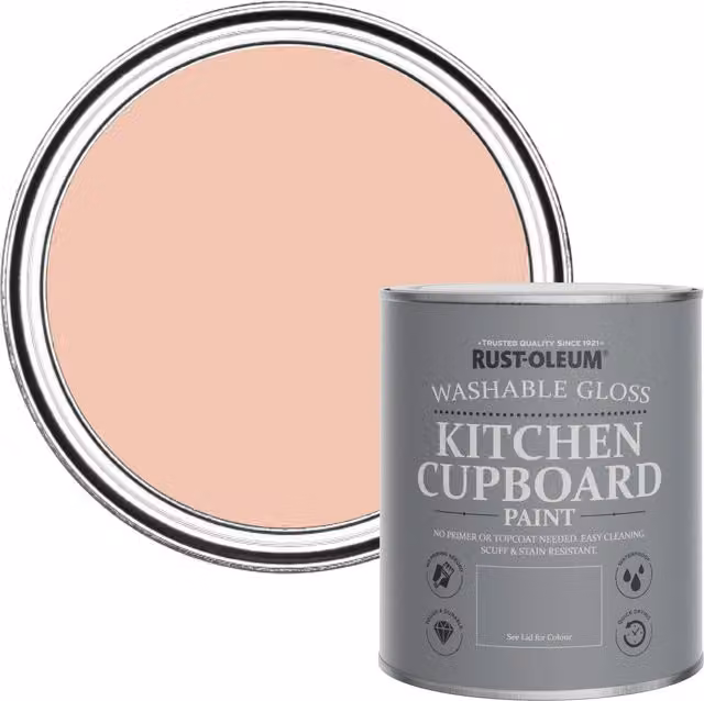 Rust-Oleum Kitchen Cupboard Paint in Gloss Finish, Coral, 0.75 l