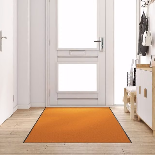Berkfield Home Washable Non-Slip Doormat, Orange, W/D: 120 x 150 cm – 1