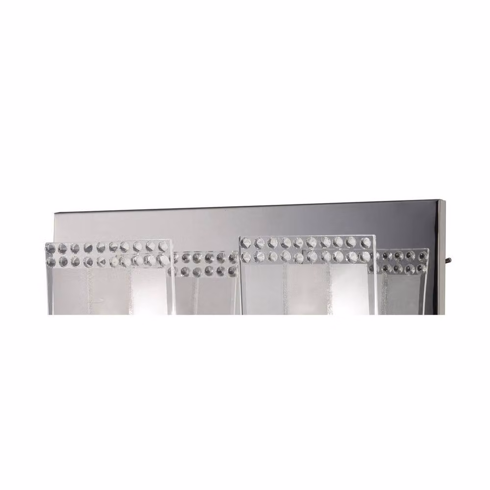 Netlighting Charis Flush Wall Lamp with 2 Lights in Polished Chrome and Grey Glass Crystal – 2