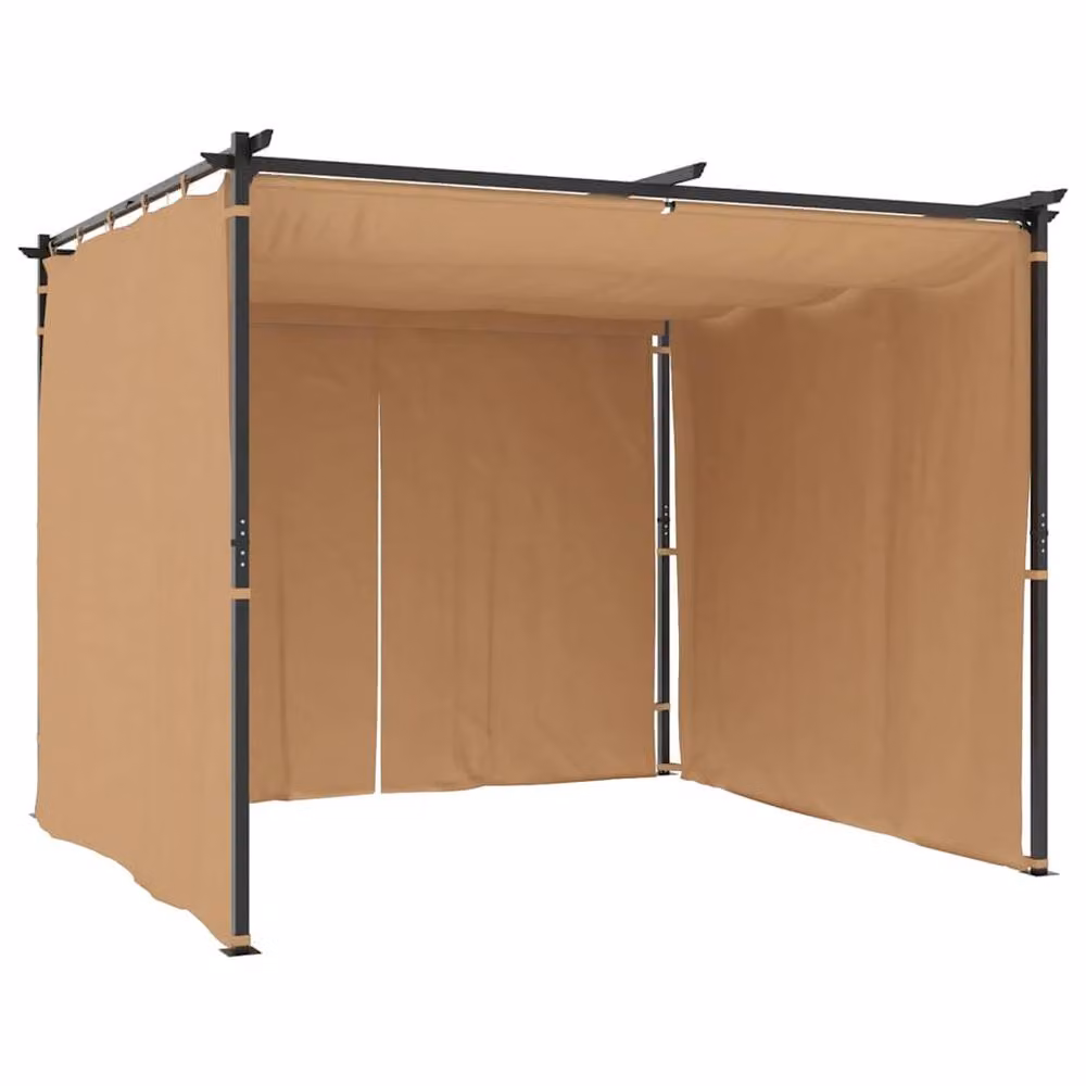 Berkfield Home Gazebo with Curtains, Beige Steel and Polyester, W: 300 cm, D: 300 cm, H: 230 cm – 3