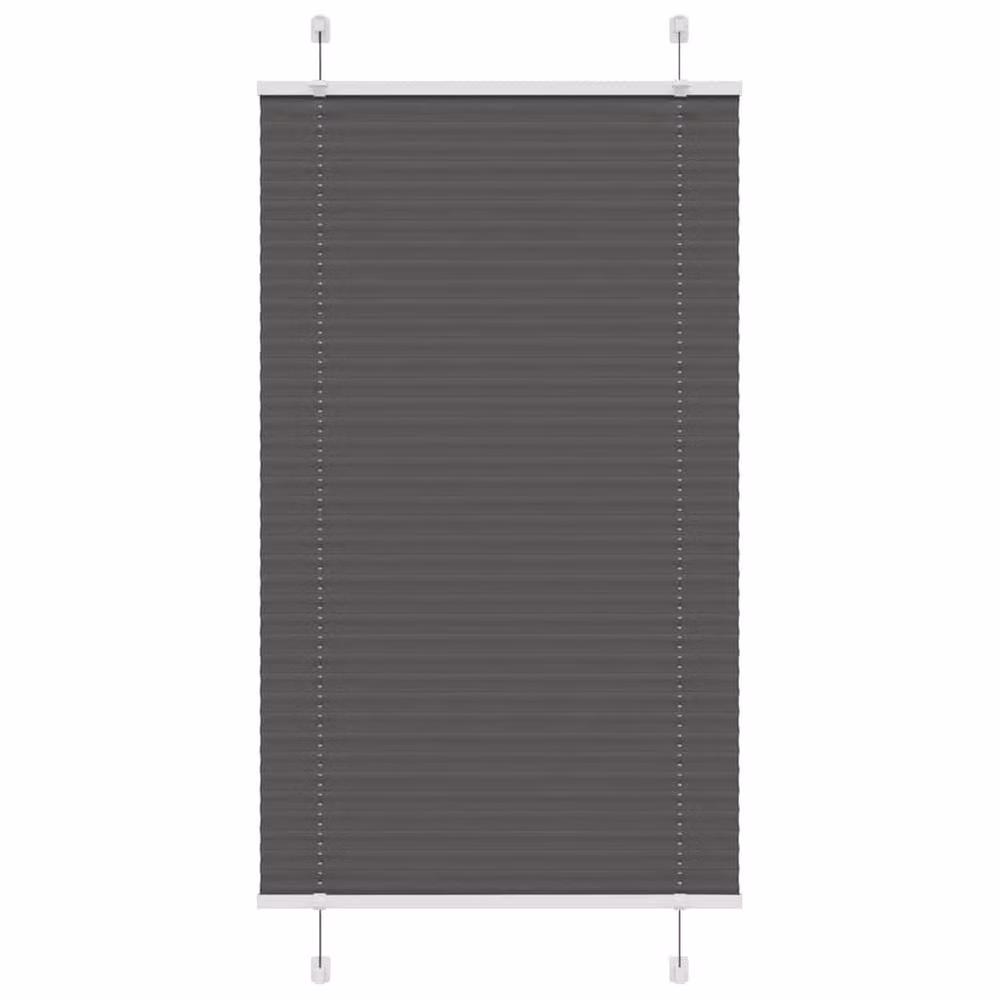 Berkfield Home Single Pleat Black Polyester Semi-Transparent Corded Blind W: 74.4 cm, H: 150 cm – 2