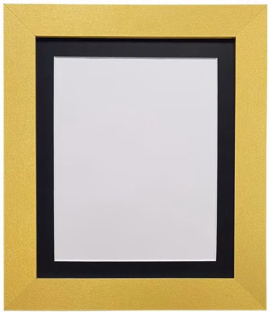 Frames & Mirrors 4U Metro Gold Rectangular Frame with Black Mount for A3 Images