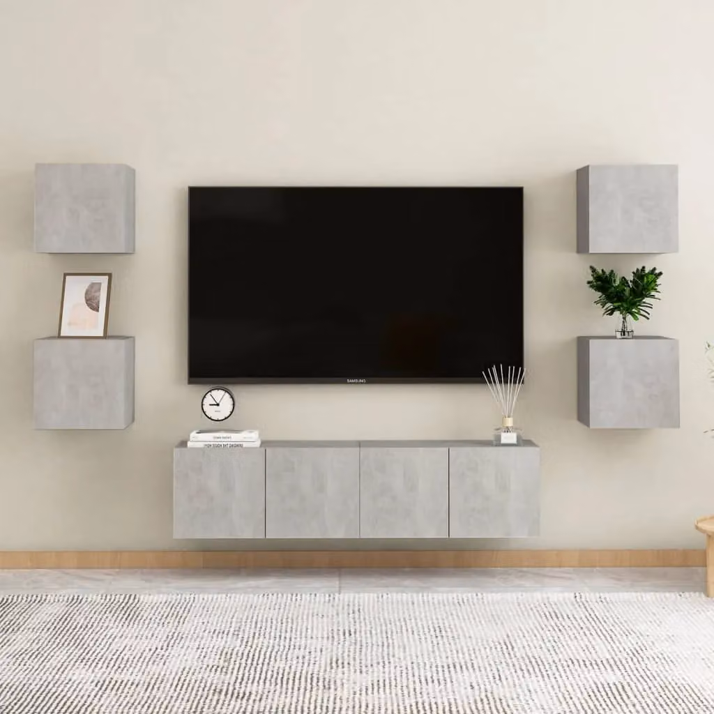 Berkfield Home Wall Mounted TV Cabinet in Grey, W/D/H: 30.5 x 30 x 30 cm – 2