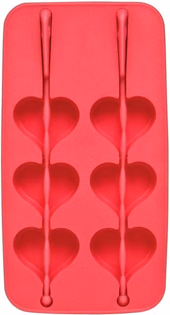 Orsina Silicone Heart Shape Ice Cube Tray in Pink and Red