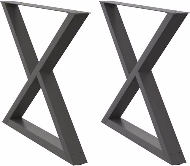 Berkfield Home Steel Dining Table Legs, 2 Pieces, Anthracite Grey, H: 72-73.3 cm x W: 90 cm – 1