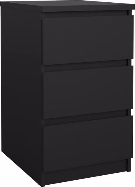 Furniture To Go Naia 3 Drawer Bedside Cabinet in Black – 1