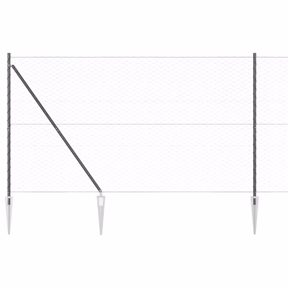 Berkfield Home Grey PVC-Coated Steel Hexagon Fence, H: 160 cm x W: 10 m x D: 0.5 m – 3