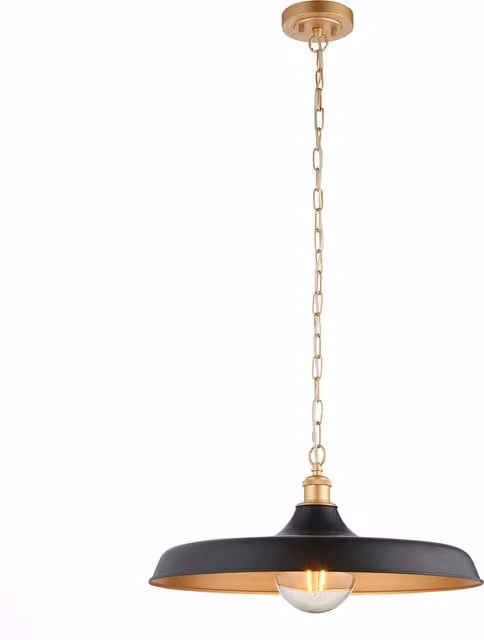 Perch & Parrow Sabrina Mid Century Dome Pendant Light in Black and Copper