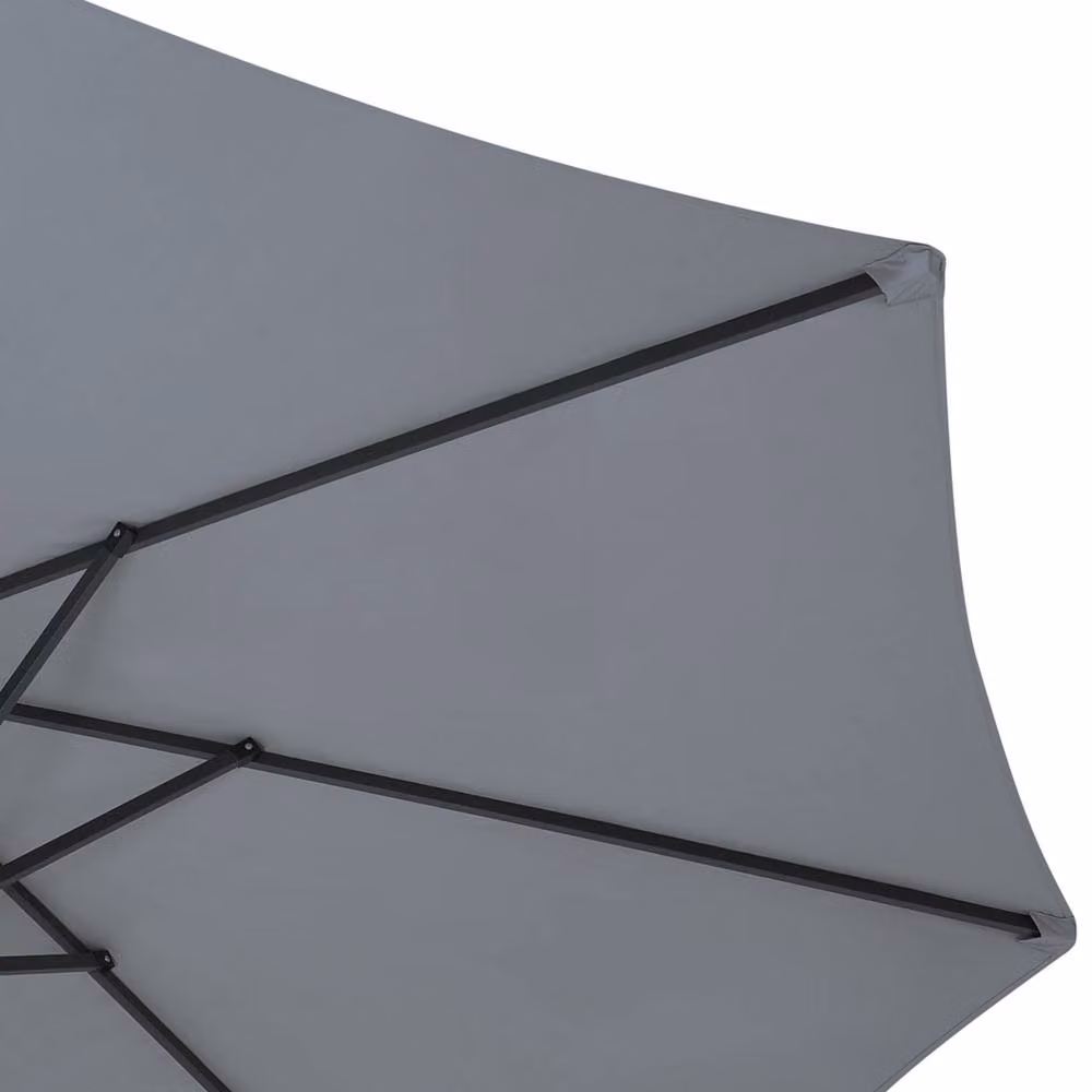Wyld and Coco Garden Sun Parasol in Dark Grey with Aluminium Pole, Height: 247 cm – 3
