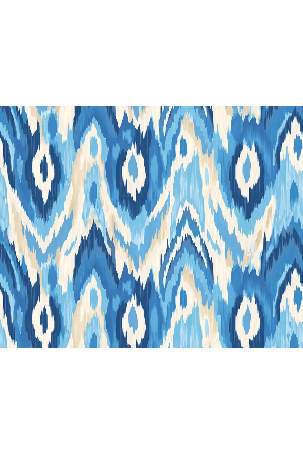 Origin Murals Watercolour Ikat Blue Ethnic Abstract Geometric Wall Mural W: 300 cm, H: 240 cm – 2