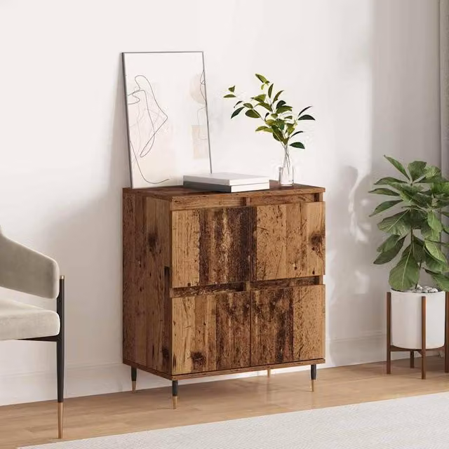 Berkfield Home Modern Sideboard with Storage Door in Brown, W: 60 cm, D: 35 cm, H: 70 cm