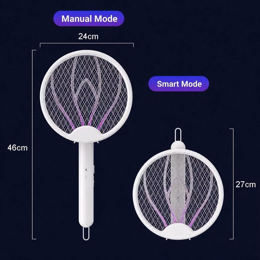 NESTLUNE Foldable Bug Zapper Racket and Fly Swatter in White – 2