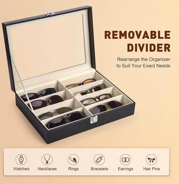 KORVIXA Black Sunglasses Organizer Storage Box – 1