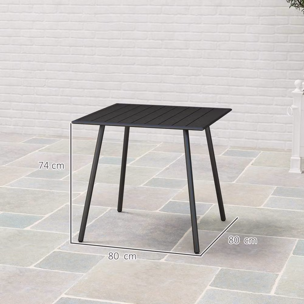 Wyld Haus Nanodor Square Black Outdoor Dining Table with Powder Coated Steel Top, W/D/H: 80 x 80 x 74 cm – 3