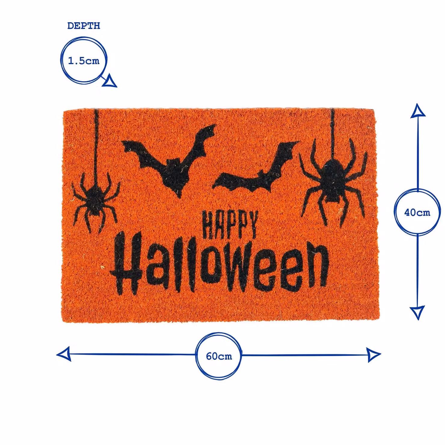 Nicola Spring Wizards Welcome Halloween Coir Door Mat, Brown, W: 60 cm, D: 40 cm – 6