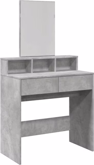 Berkfield Home Dressing Table with Mirror in Concrete Grey, W/D/H: 80 x 41 x 144.5 cm – 1
