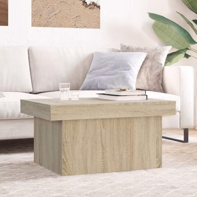 Berkfield Home Sonoma Oak Coffee Table in Brown, W/D/H: 100 x 55 x 40 cm
