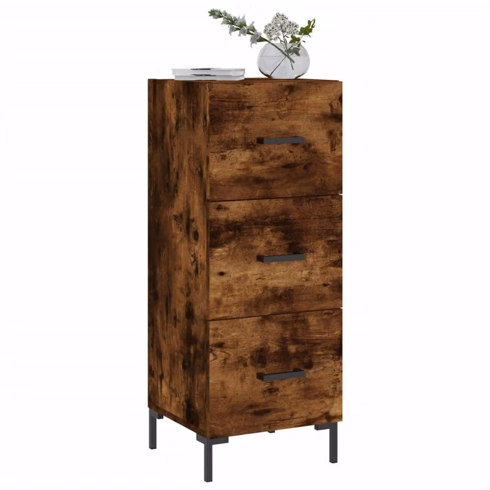 Berkfield Home Smoked Oak Sideboard in Brown, W/D/H: 34.5 x 34.5 x 90 cm – 3