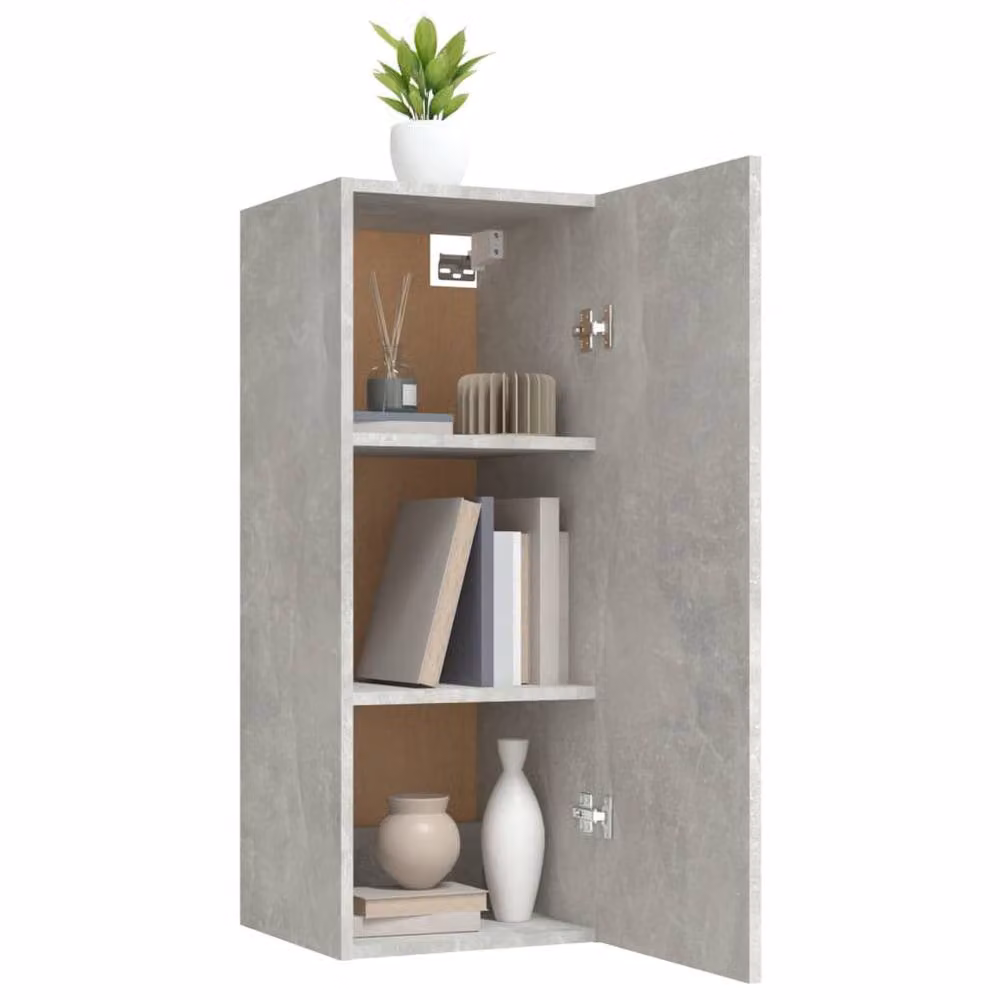 Berkfield Home Wall Cabinet in Concrete Grey, W/D/H: 34.5 x 34.0 x 90.0 cm – 2