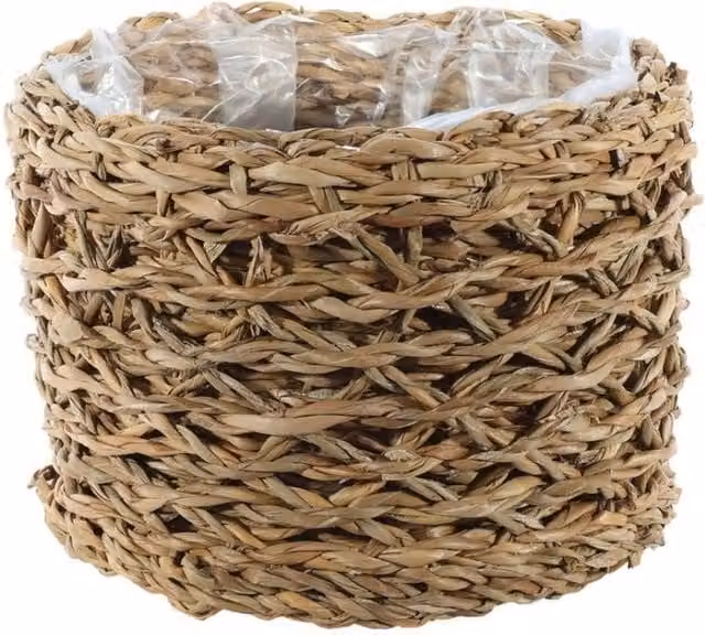 KDMD Round Natural Seagrass Basket in Brown and Beige, 2 Pack, H 15.5 cm x D 21 cm – 1