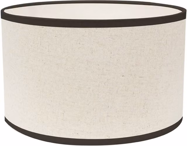 ValueLights Eva Small Natural Linen Fabric Drum Lamp Shade in Black and Beige