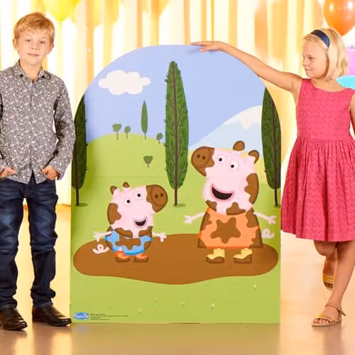 Star Cutouts SC822 Peppa Pig and George Muddy Puddle Freestanding Cardboard Child Stand-In Photo Prop for Kids Birthday Parties and Events, Multicolour – 2