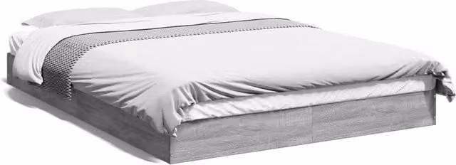 Berkfield Home Grey Sonoma Bed Frame in Engineered Wood W/D/H: 140 x 200 cm