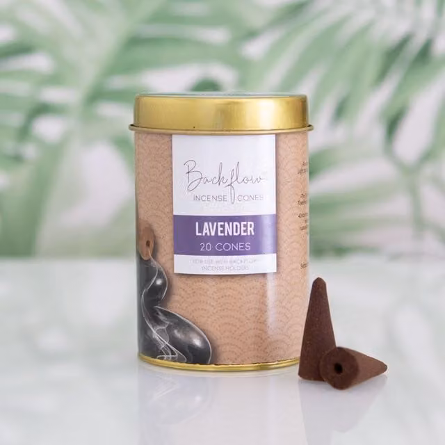 Kingsbury Gifts 20 Jumbo Natural Sandalwood Backflow Incense Cones in a Brown Tin