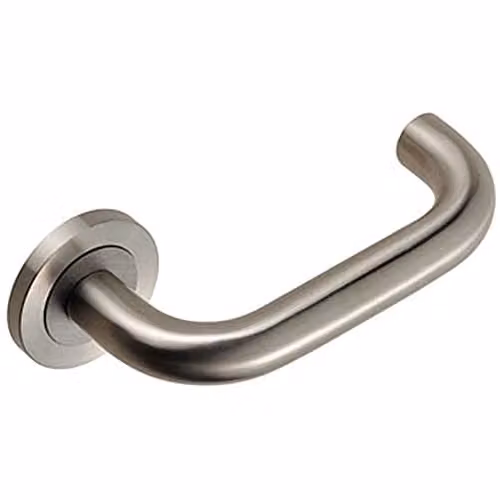 Loops Pair Round Bar Safety Handles with Concealed Rose in Brushed Satin Stainless Steel