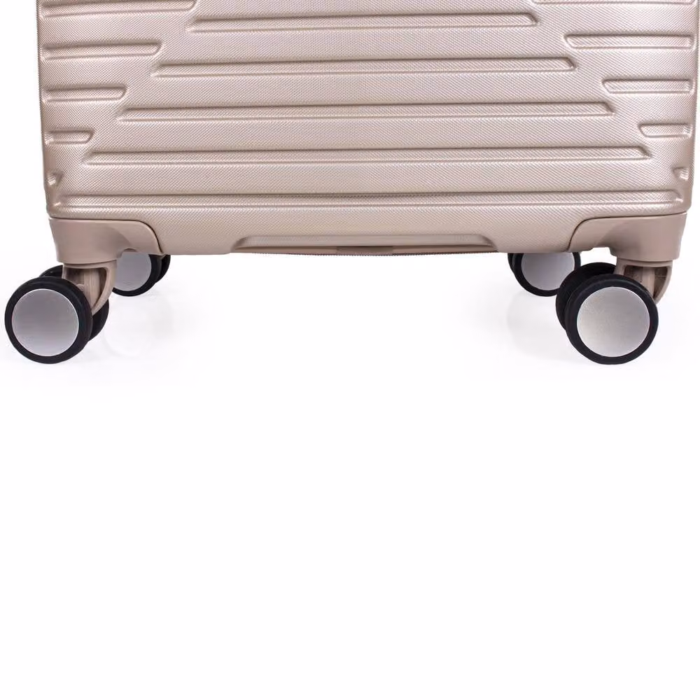 London Fog Cavendish 3-Piece Hard Shell Suitcase Set with 4 Dual Wheels in Metallic Gold – 6