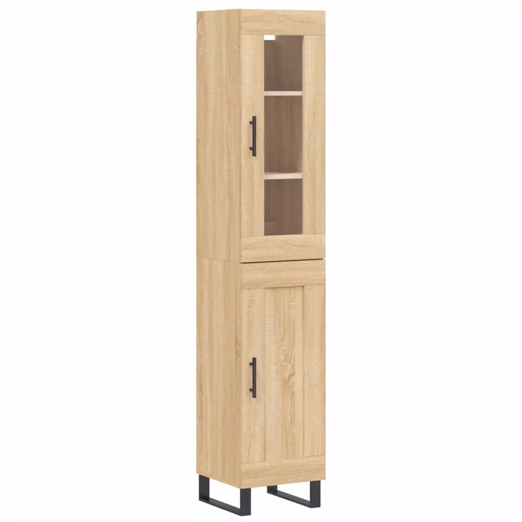 Berkfield Home Sonoma Oak Highboard in Brown, W/D/H: 34.5 x 34 x 180 cm – 2