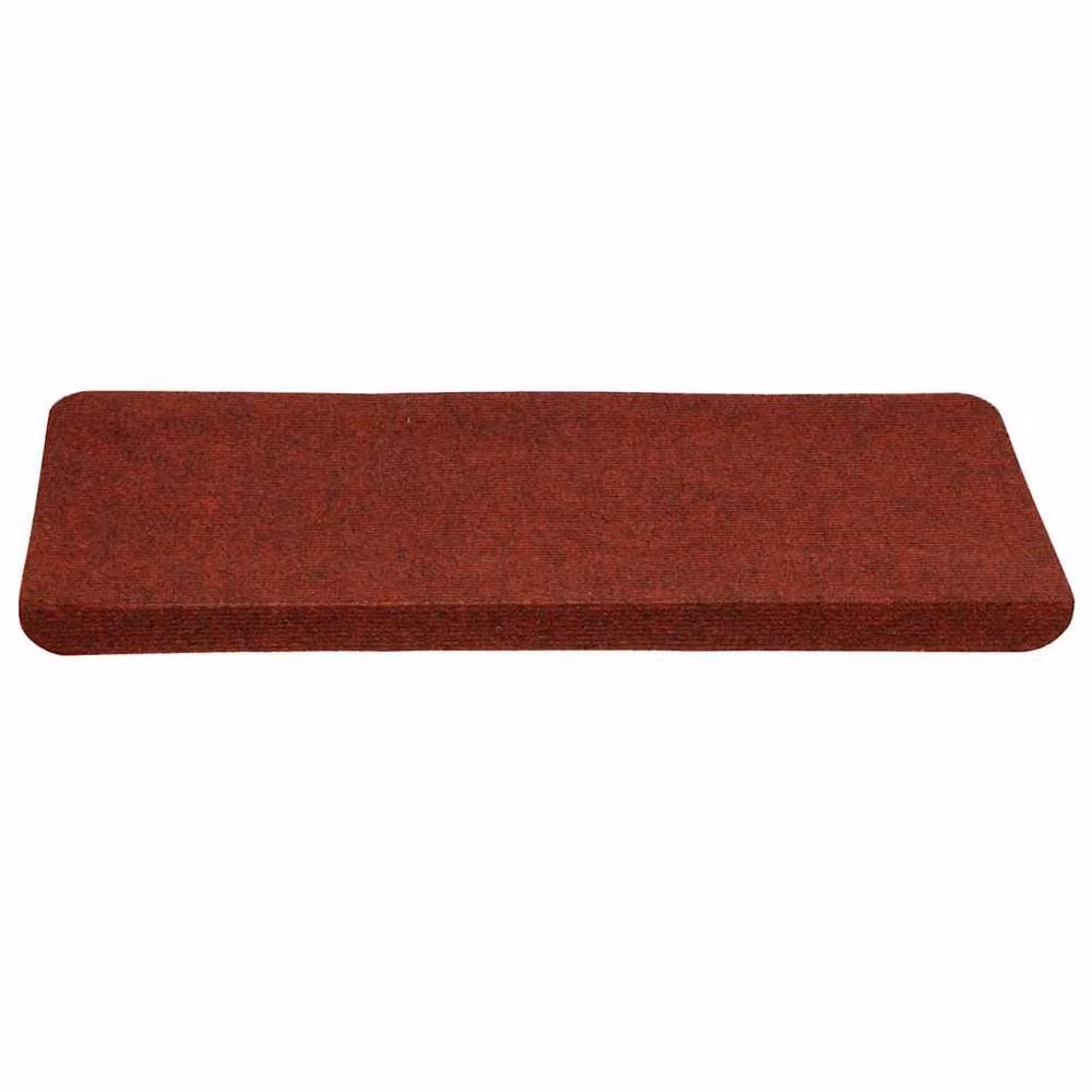 Berkfield Home Self-adhesive Non-slip Stair Mats, Red, 15 Pieces, W: 65 cm, D: 24.5 cm, H: 3.5 cm – 3