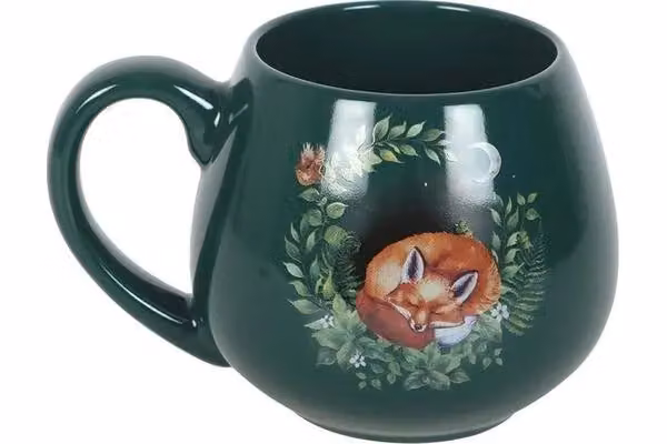 KDMD Green Sleeping Fox Ceramic Mug, 500 ml – 2