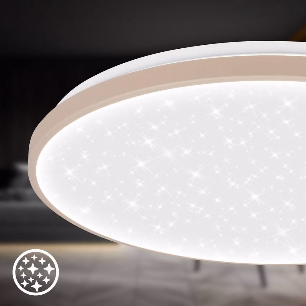 Briloner Beige LED Ceiling Light with Star Effect and 3-Step Dimming – 4
