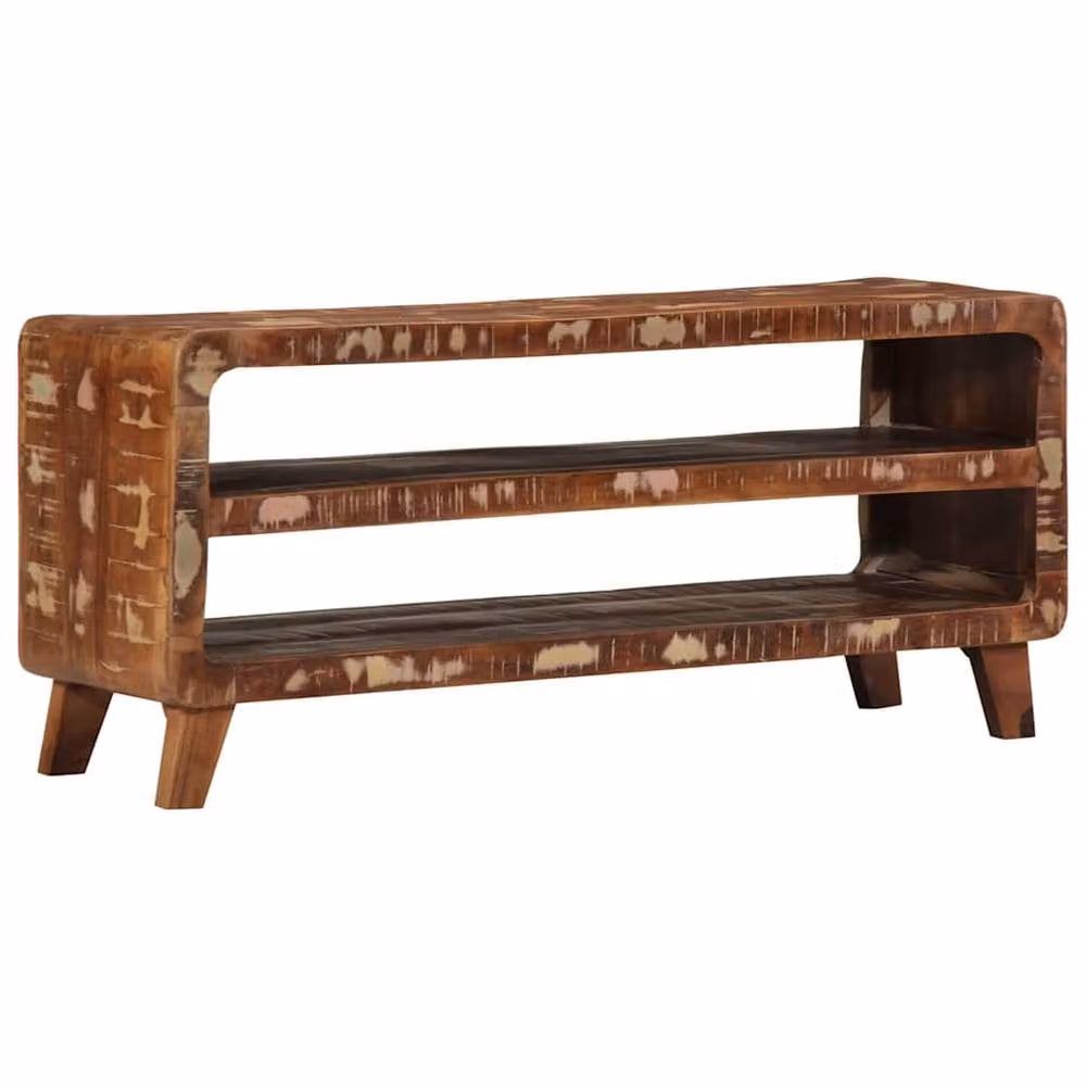 Berkfield Home Rustic Reclaimed Solid Wood TV Cabinet in Brown, W/D/H: 105 x 46 x 32 cm – 2