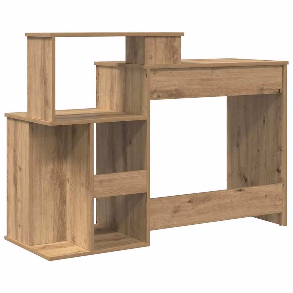 Berkfield Home Artisan Oak Writing Desk in Brown, W/D/H: 120.5 x 44 x 88.5 cm – 5