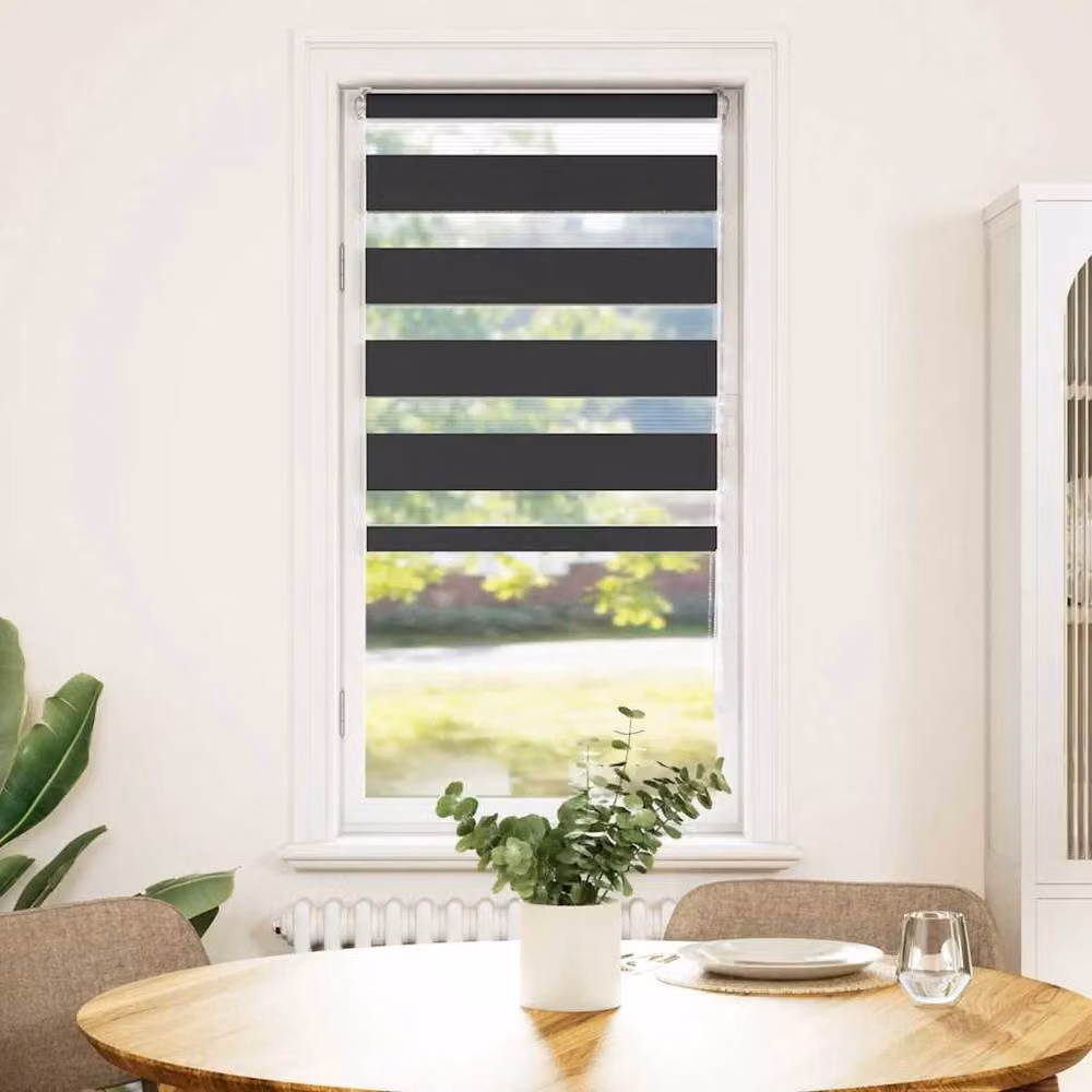 Berkfield Home Elegant Zebra Blind in Black, Polyester, W: 60 cm, H: 100 cm – 3