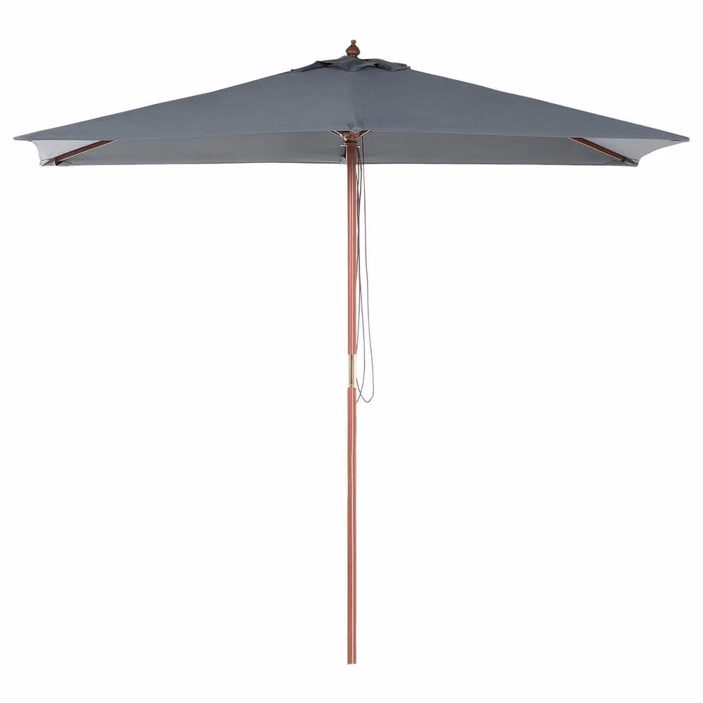 Wyld and Coco Grey Garden Parasol with Birch Wood Pole and Polyester Canopy – 2