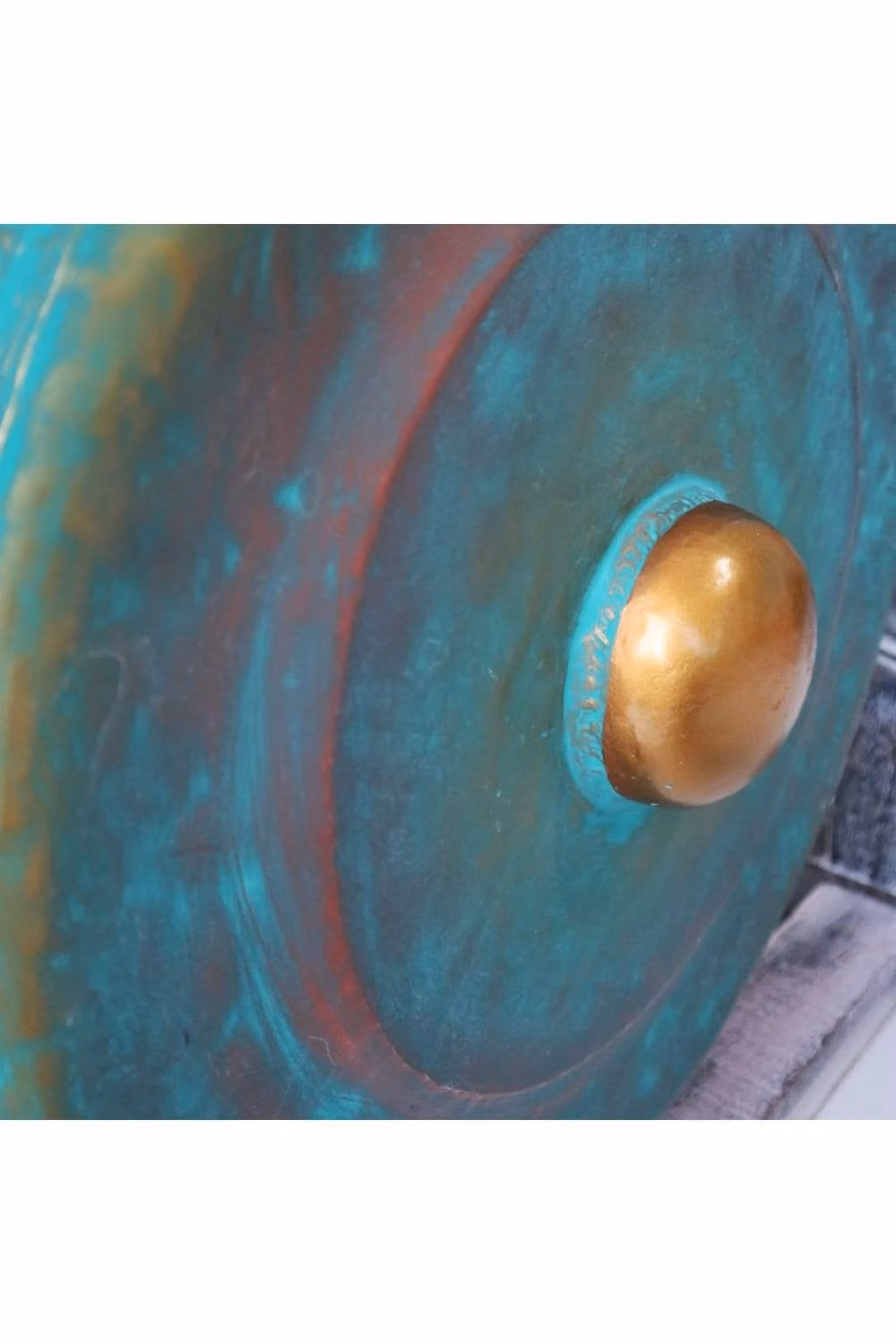 KDMD Medium Greenwash Gong in Stand, 35 cm, Petrol/Turquoise – 2