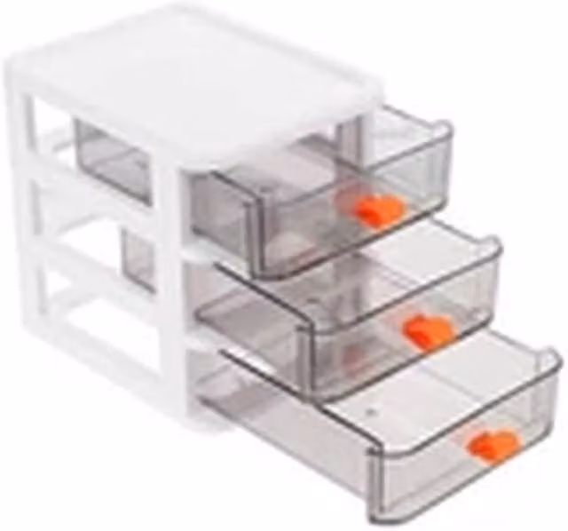 Havendro White 3 Tier Small Desktop Storage Drawers Stackable Mini Drawer Box – 1