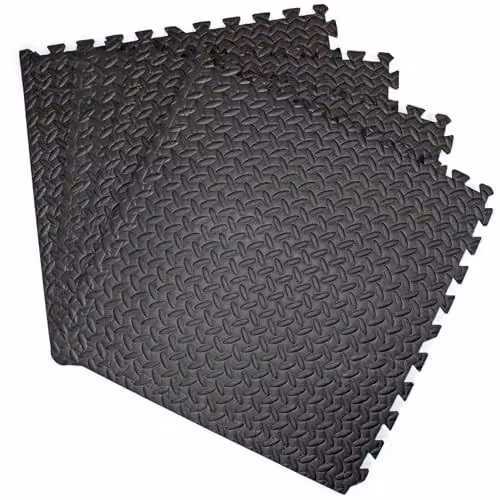 Actiasmat Shock Absorbing Gym Floor Mats, 20mm Thick EVA Foam, Black and Grey, 1.49 m2 Coverage