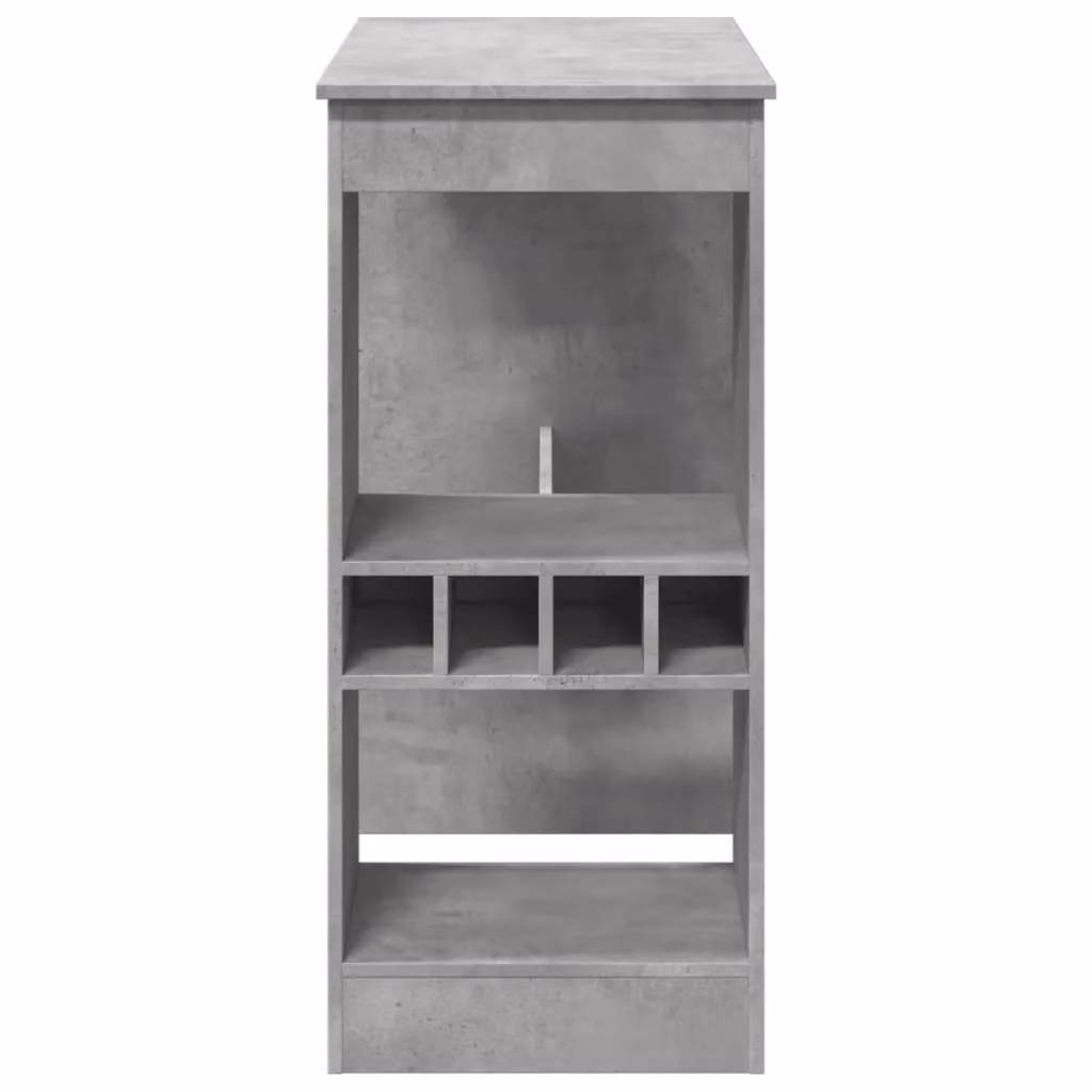 Berkfield Home Bar Table with Racks in Concrete Grey, W/D/H: 90 x 47.5 x 103.5 cm – 4