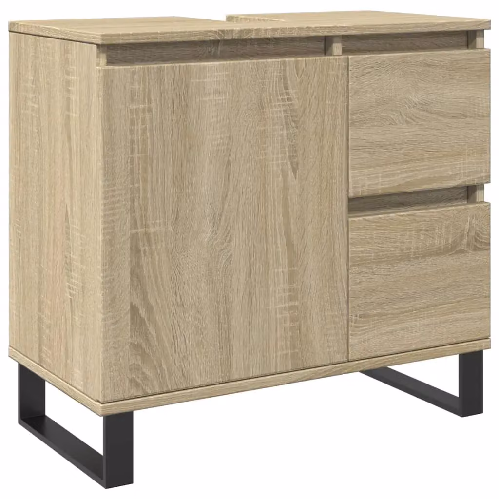 Berkfield Home Sonoma Oak Bathroom Cabinet in Brown, W/D/H: 65 x 33 x 60 cm – 2