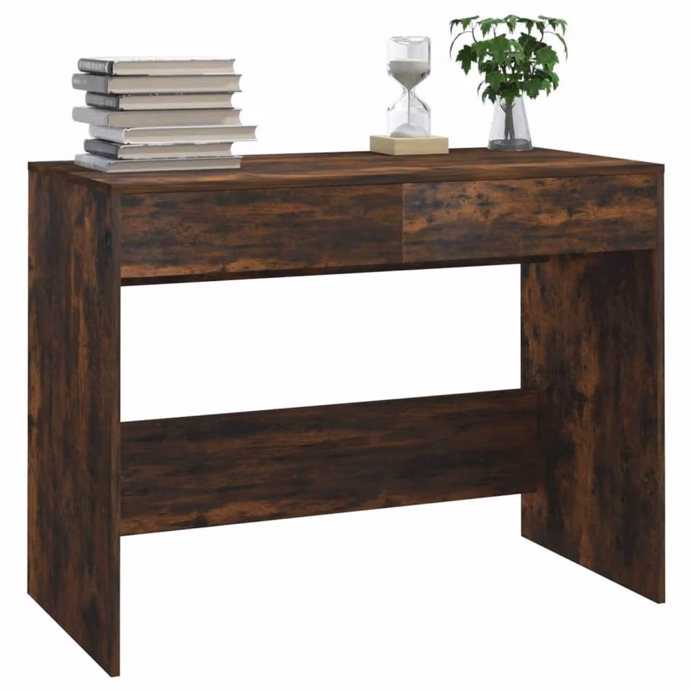 Berkfield Home Sturdy Writing Desk in Smoked Oak Brown, W/D/H: 101 x 50 x 76.5 cm – 3