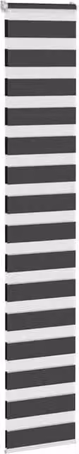 Berkfield Home Elegant Zebra Blind in Black Polyester, W: 45 cm, H: 230 cm – 1
